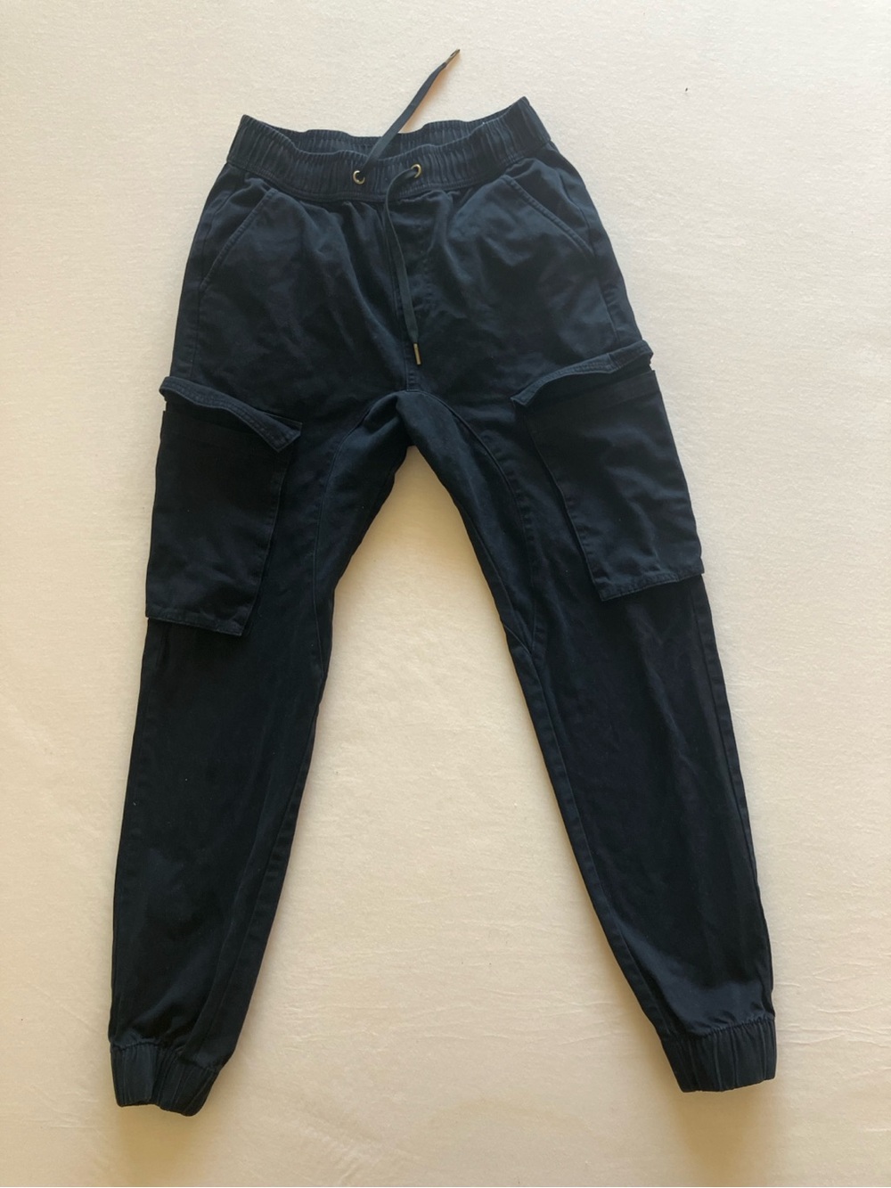 Teen Boys’ Black Cargo Jogger Pants Men’s XS Streetwear Style